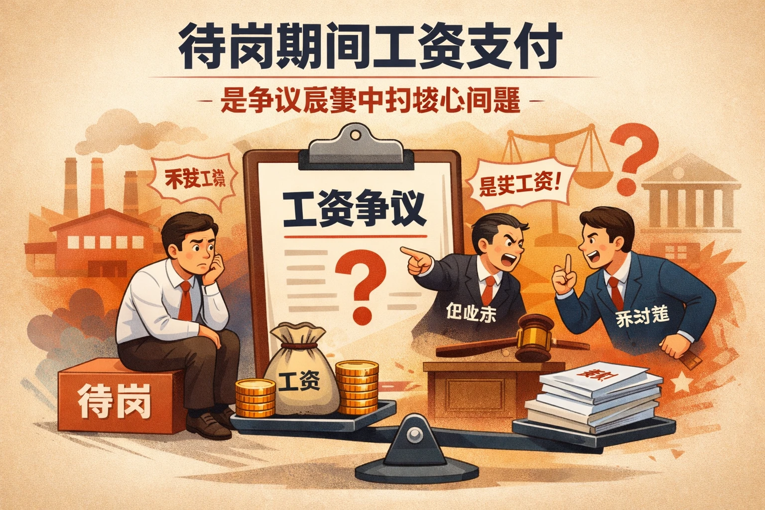 待岗期间工资支付，是争议最集中的核心问题