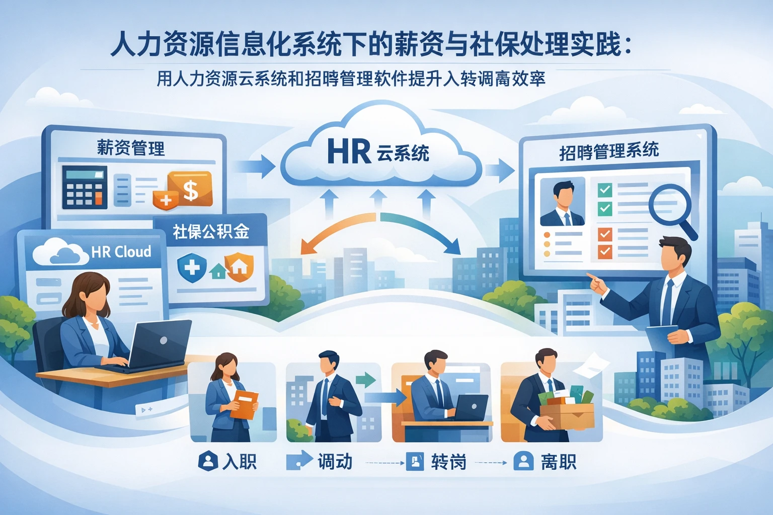 人力资源信息化系统下的薪资与社保处理实践:用人力资源云系统和招聘管理软件提升入转调离效率