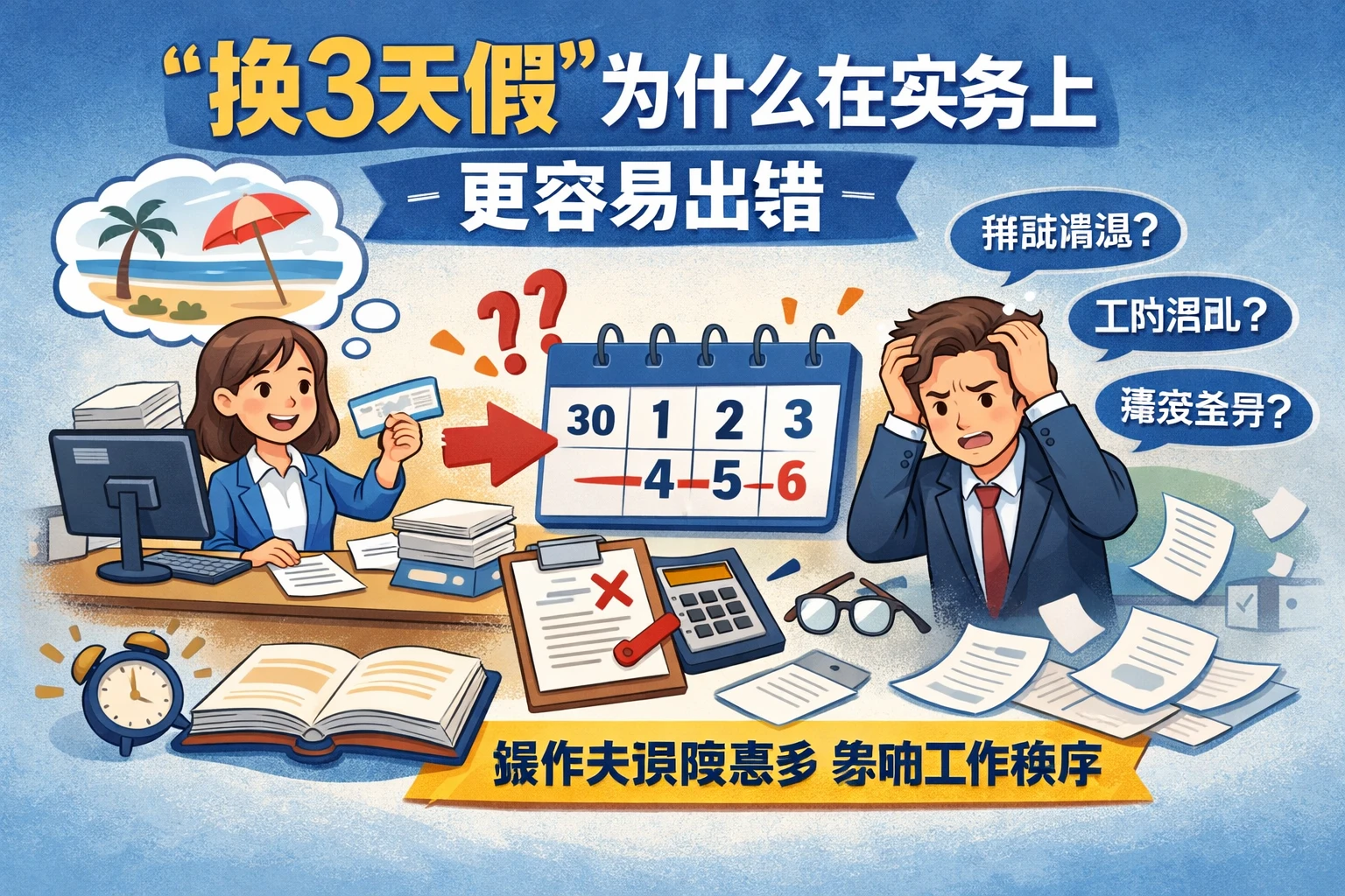 “换3天假”为什么在实务上更容易出错