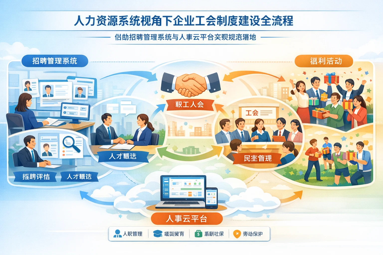 人力资源系统视角下企业工会制度建设全流程：借助招聘管理系统与人事云平台实现规范落地