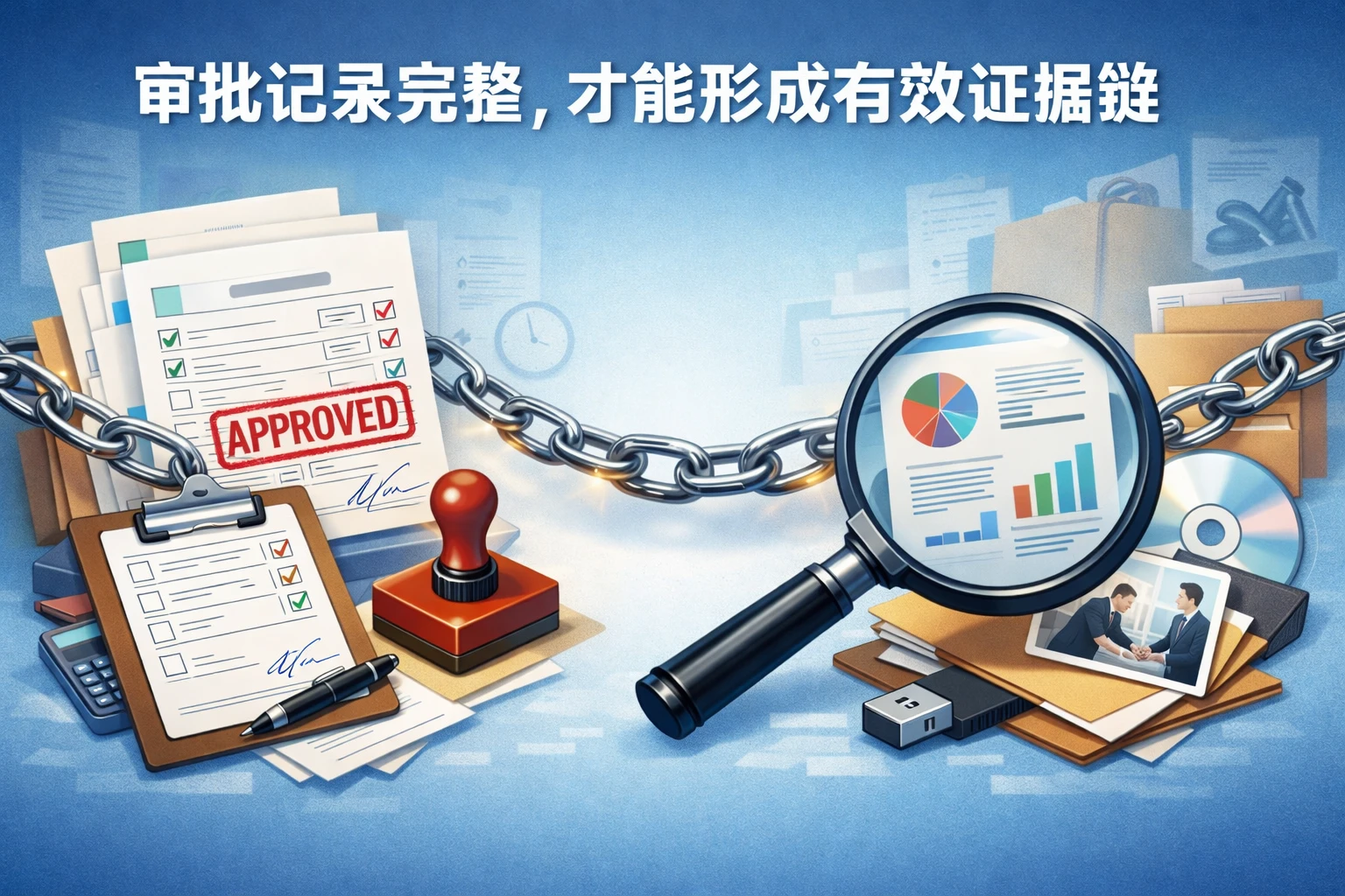 审批记录完整,才能形成有效证据链
