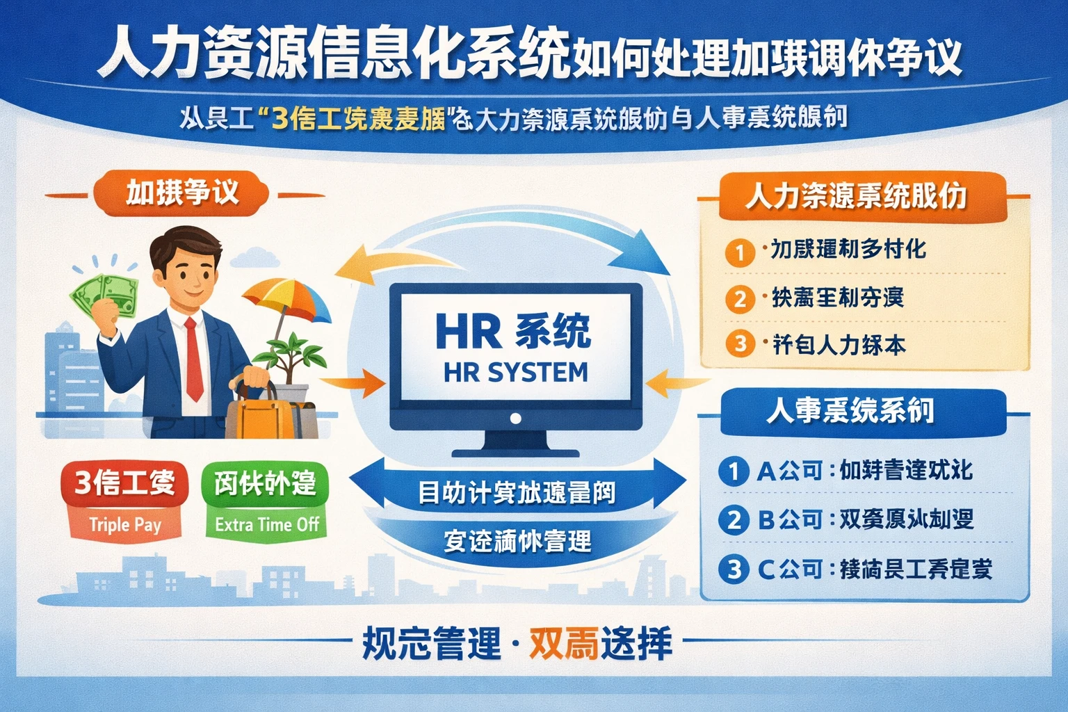 人力资源信息化系统如何处理加班调休争议：从员工“3倍工资换成假”谈人力资源系统报价与人事系统案例