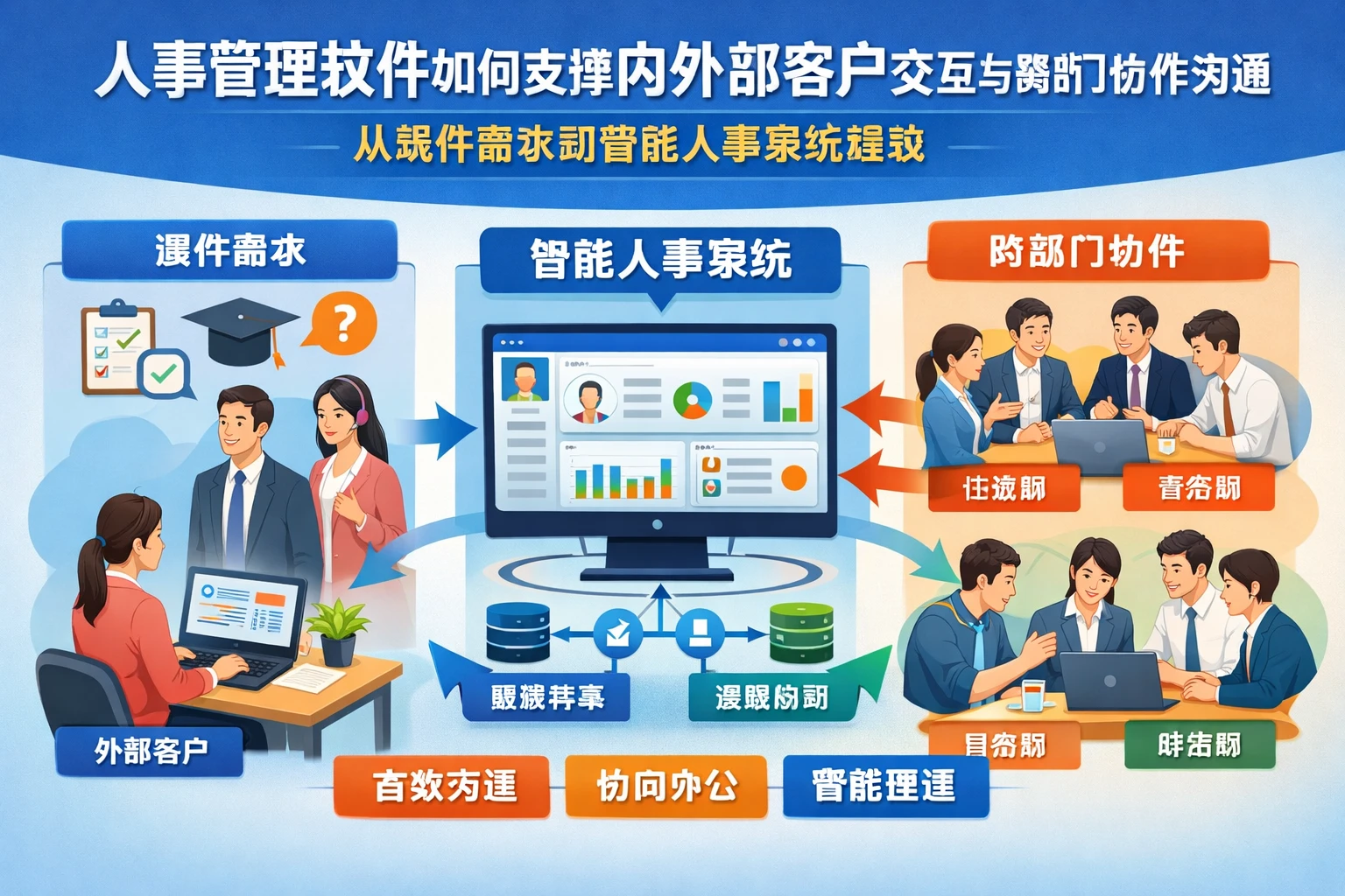 人事管理软件如何支撑内外部客户交互与跨部门协作沟通：从课件需求到智能人事系统建设