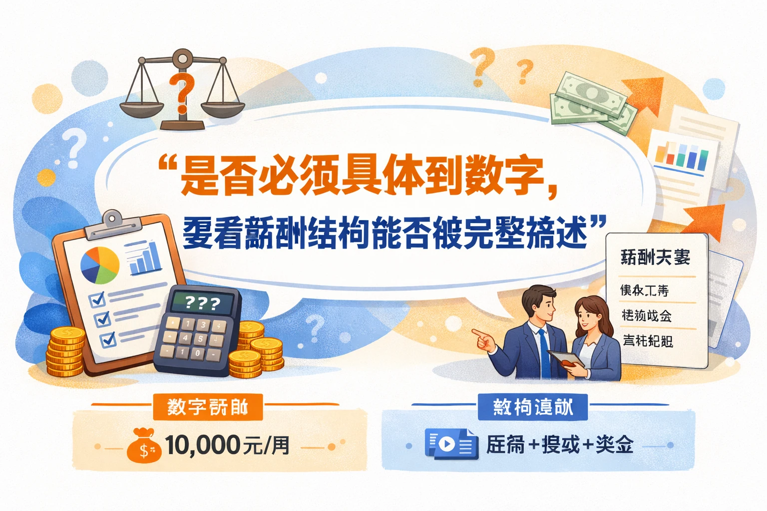 是否必须具体到数字,要看薪酬结构是否能被完整描述