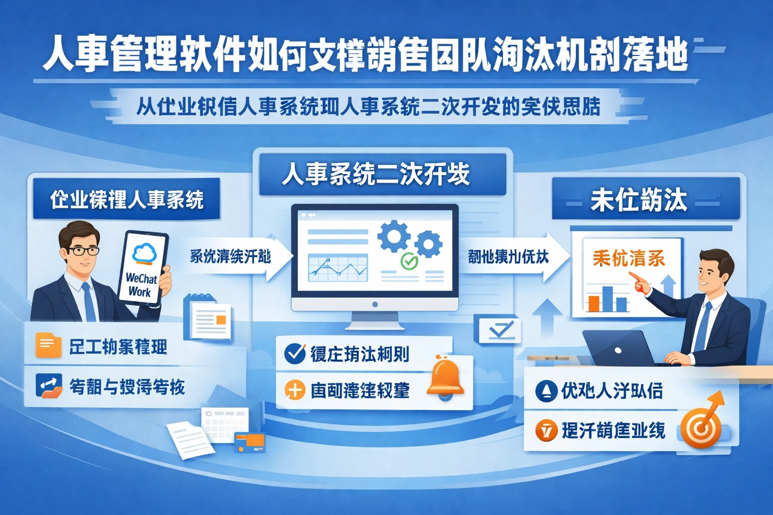 人事管理软件如何支撑销售团队淘汰机制落地：从企业微信人事系统到人事系统二次开发的实战思路