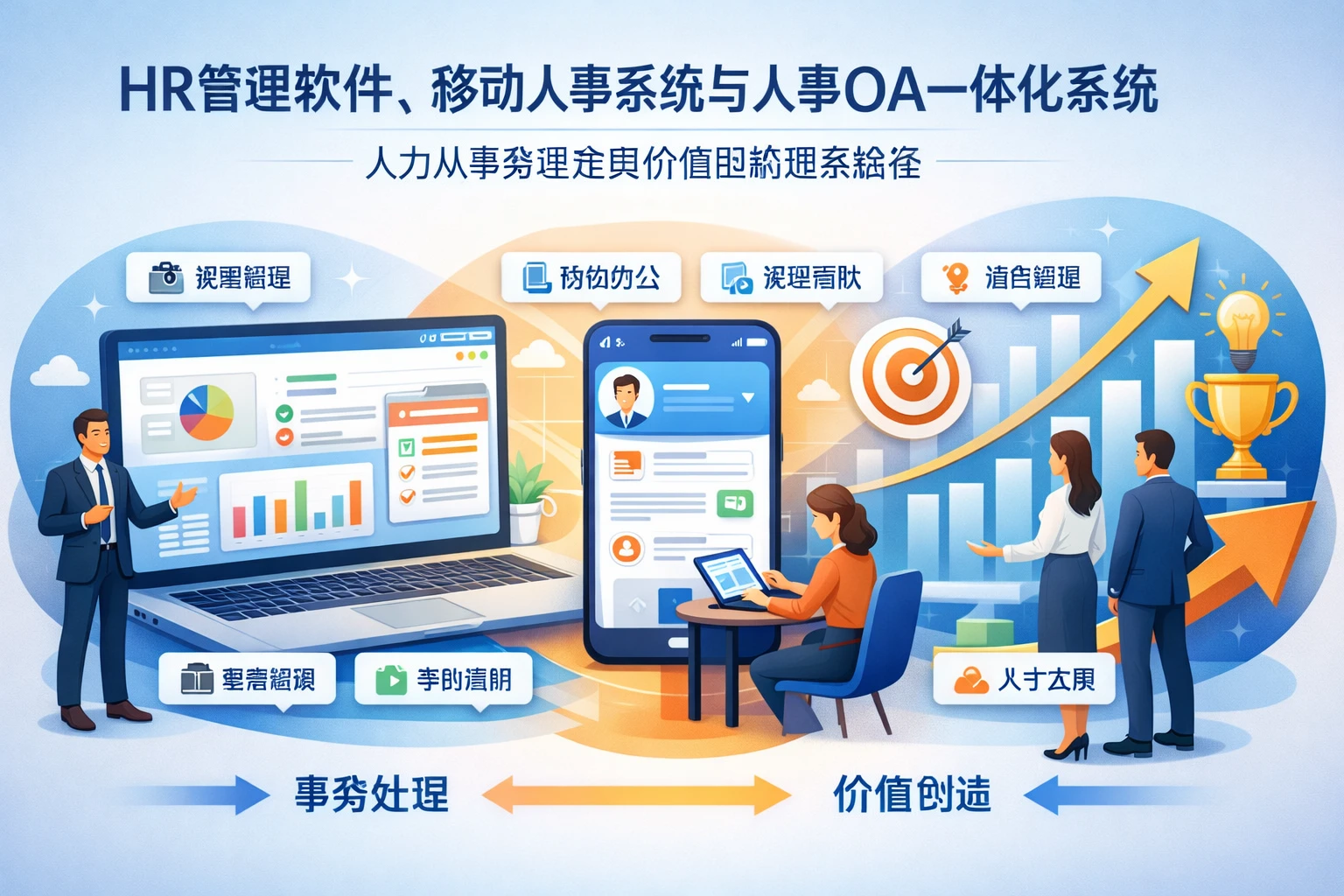 HR管理软件、移动人事系统与人事OA一体化系统：人力从事务型走向价值型的现实路径