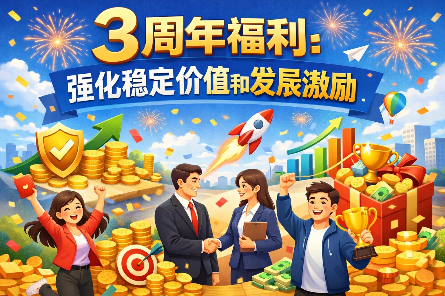 三周年福利：强化稳定价值和发展激励