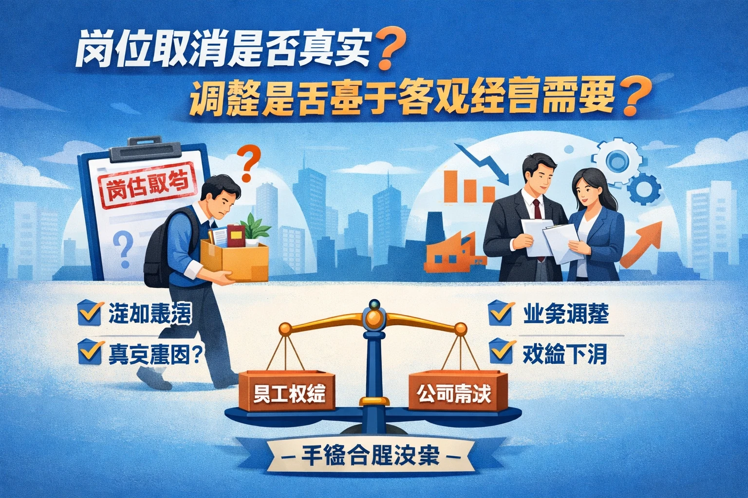 岗位取消是否真实，调整是否基于客观经营需要