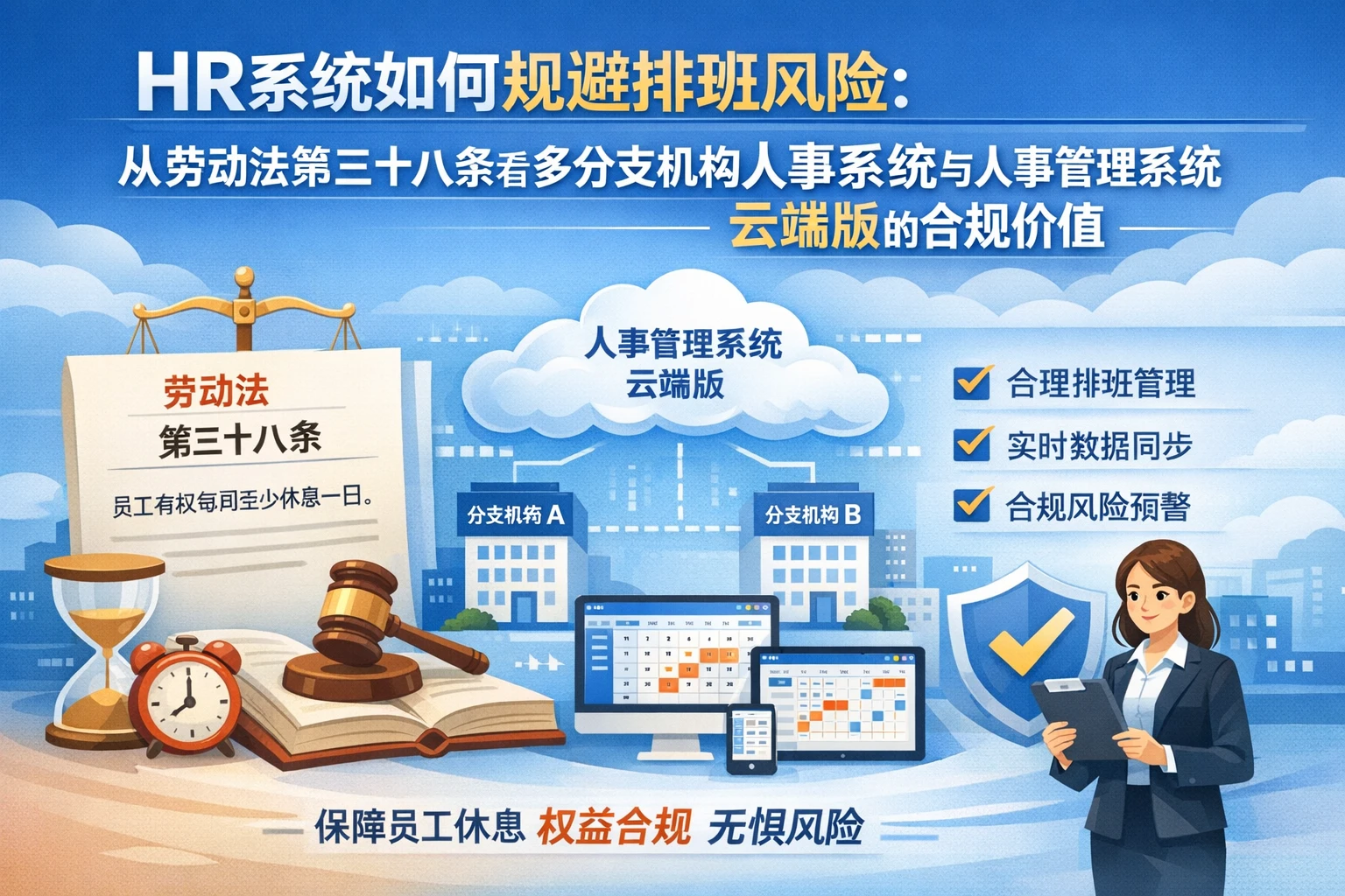 HR系统如何规避排班风险：从劳动法第三十八条看多分支机构人事系统与人事管理系统云端版的合规价值