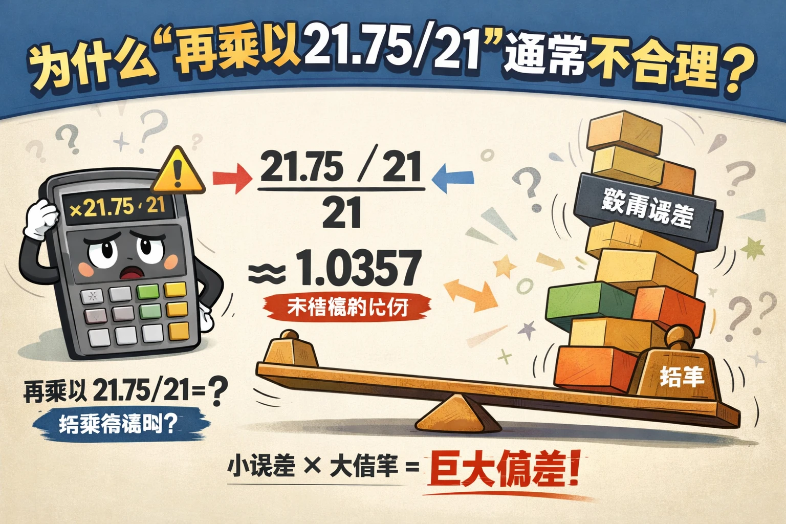 为什么“再乘以21.75/21”通常不合理