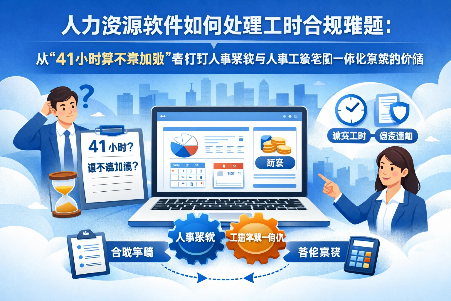 人力资源软件如何处理工时合规难题：从“41小时算不算加班”看钉钉人事系统与人事工资考勤一体化系统的价值