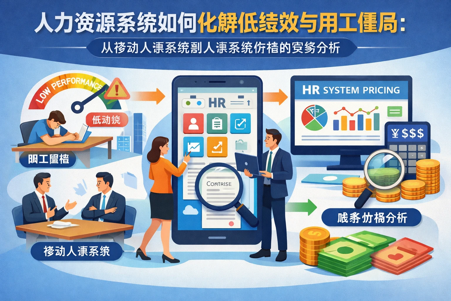 人力资源系统如何化解低绩效与用工僵局：从移动人事系统到人事系统价格的实务分析