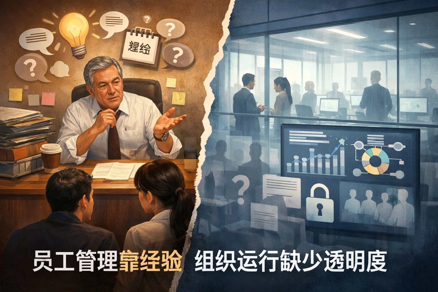 员工管理靠经验，组织运行缺少透明度