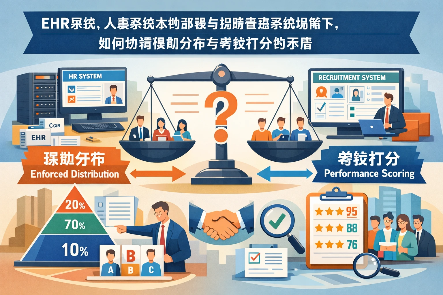 ehr系统、人事系统本地部署与招聘管理系统视角下，如何协调强制分布与考核打分的矛盾