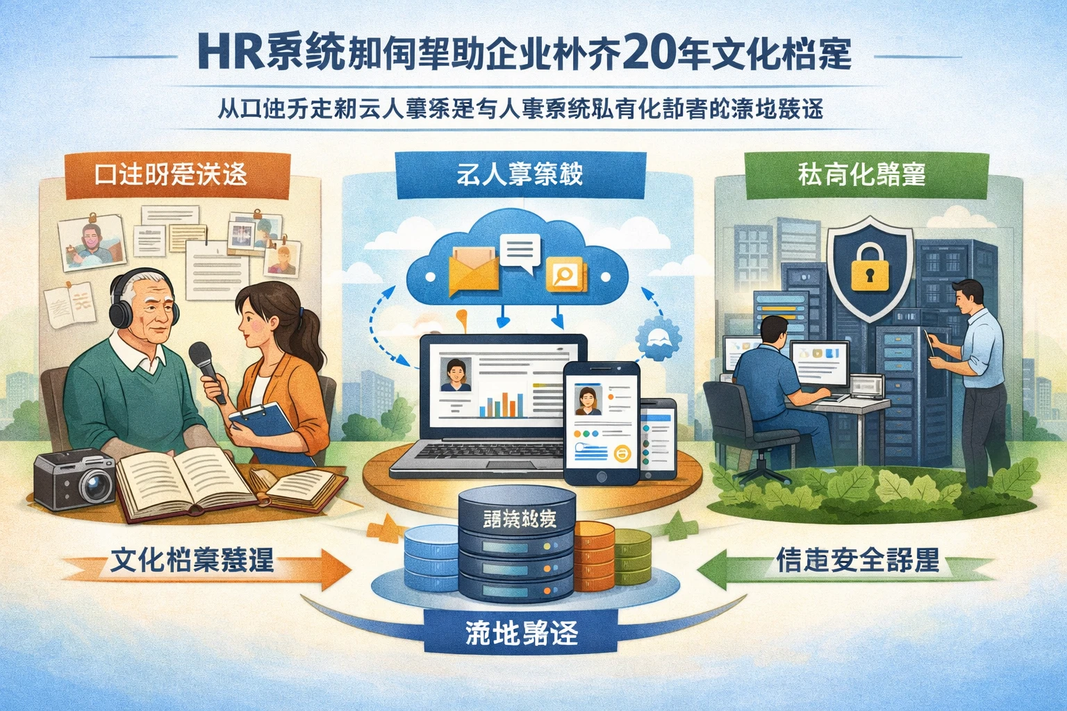 HR系统如何帮助企业补齐20年文化档案:从口述历史到云人事系统与人事系统私有化部署的落地路径