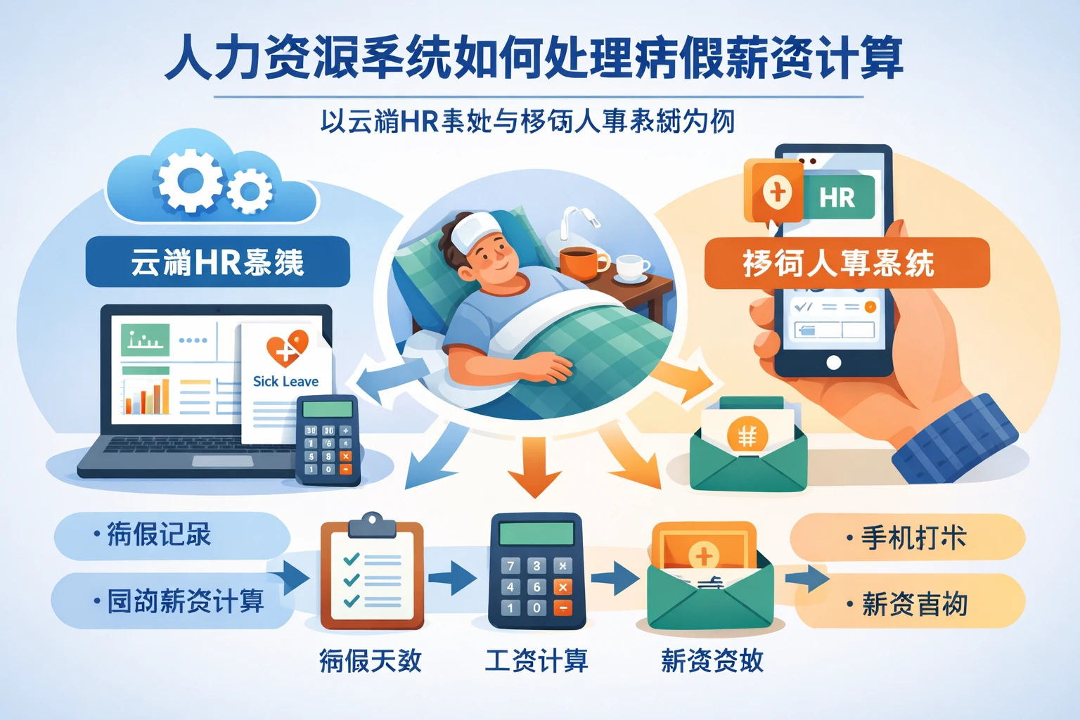 人力资源系统如何处理病假薪资计算:以云端HR系统与移动人事系统为例