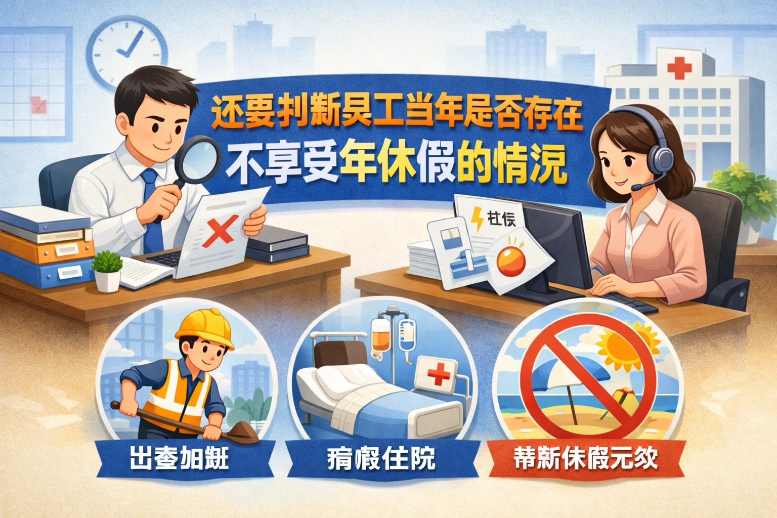 还要判断员工当年是否存在不享受年休假的情况