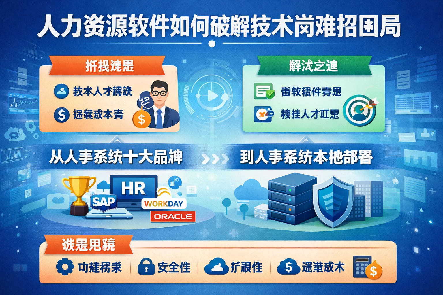人力资源软件如何破解技术岗难招困局:从人事系统十大品牌到人事系统本地部署的选型思路