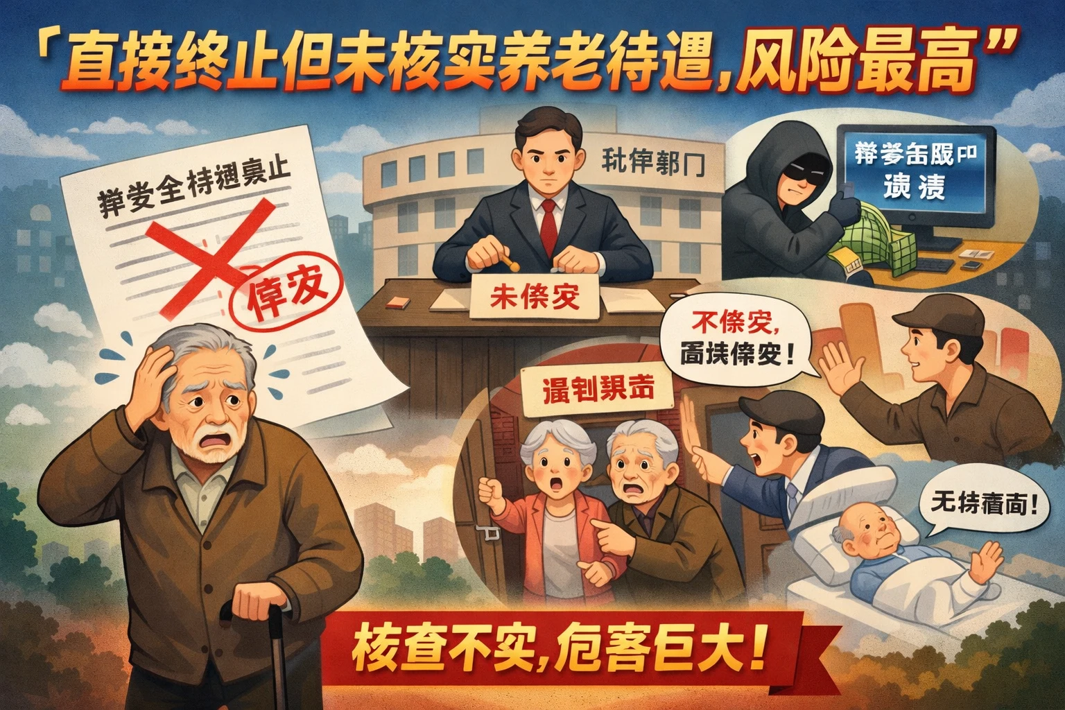 直接终止但未核实养老待遇，风险最高