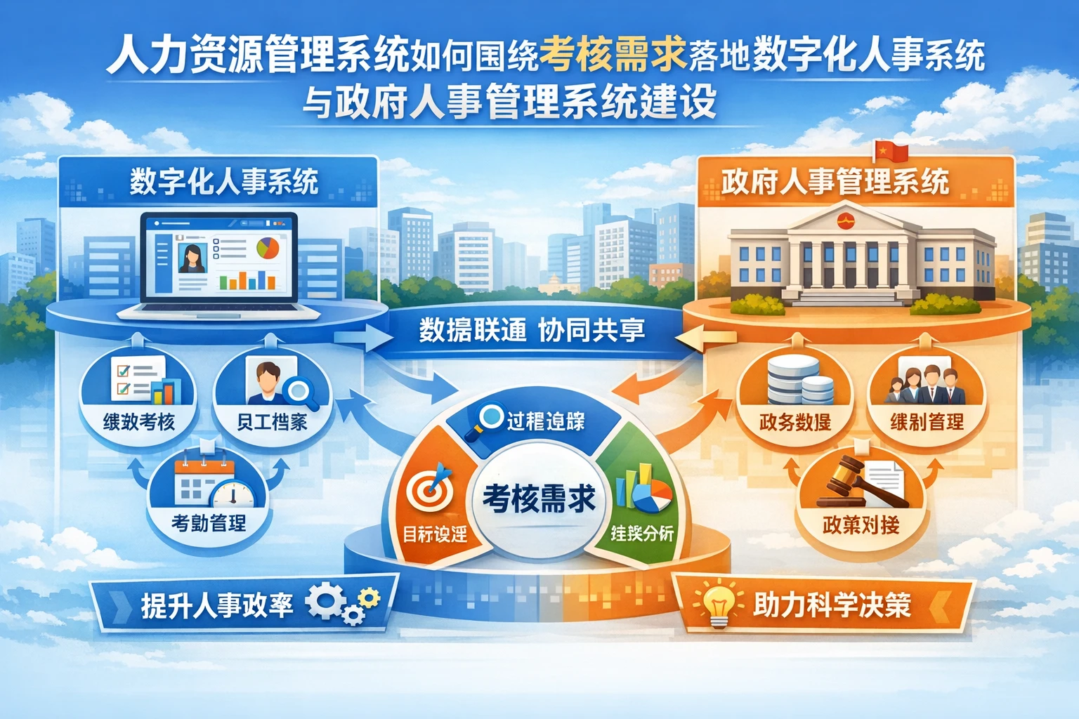人力资源管理系统如何围绕考核需求落地数字化人事系统与政府人事管理系统建设