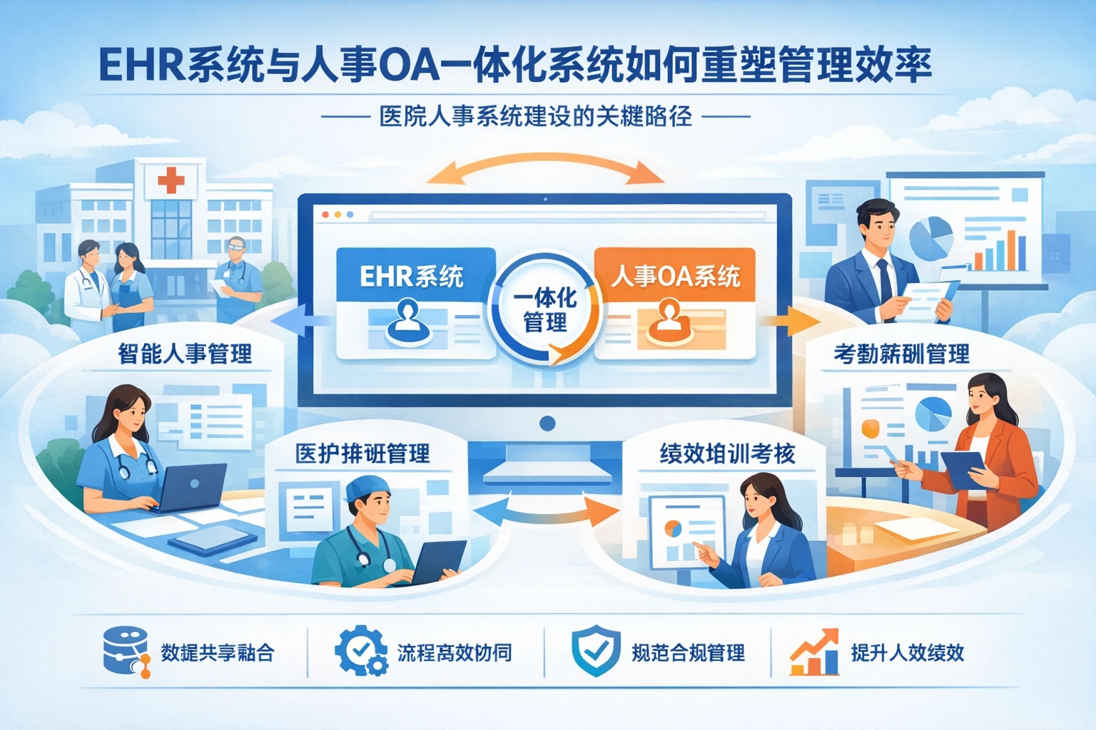 ehr系统与人事OA一体化系统如何重塑管理效率——医院人事系统建设的关键路径