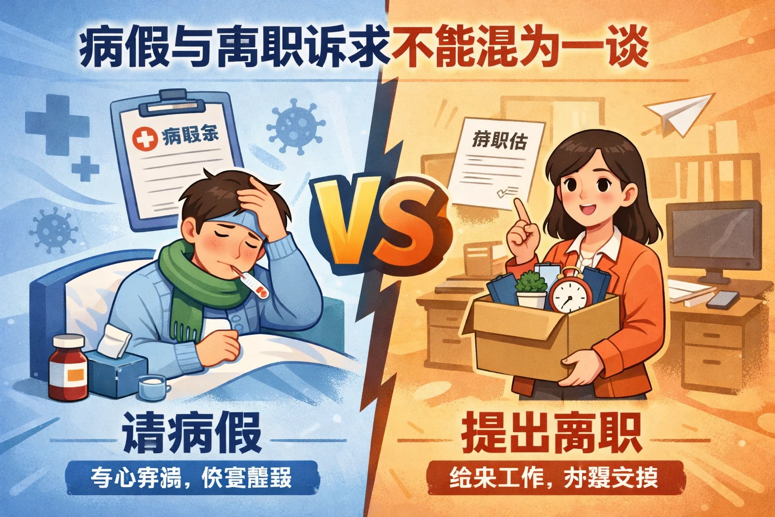 病假与离职诉求不能混为一谈