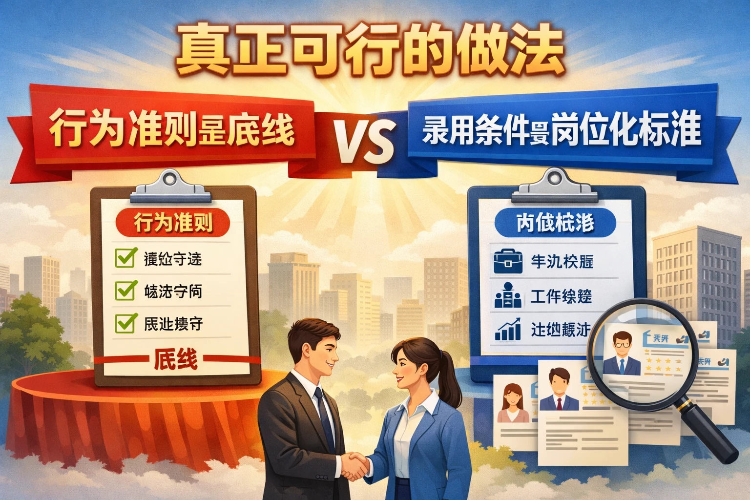 真正可行的做法:行为准则是底线,录用条件是岗位化标准