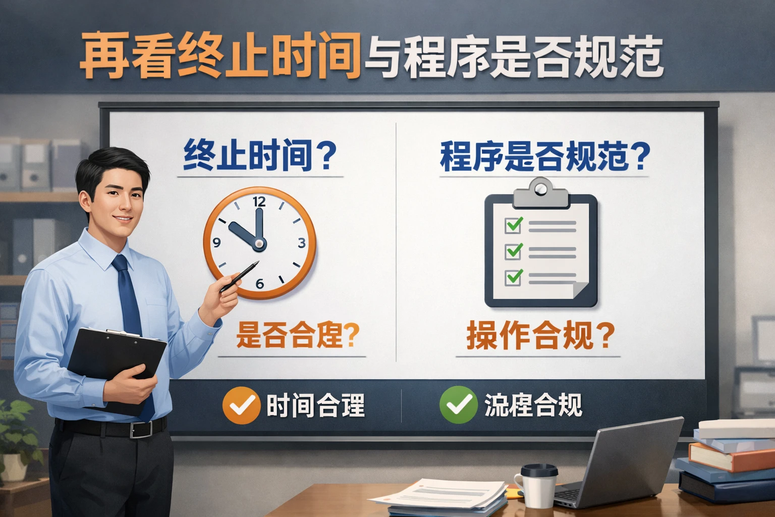 再看终止时间与程序是否规范