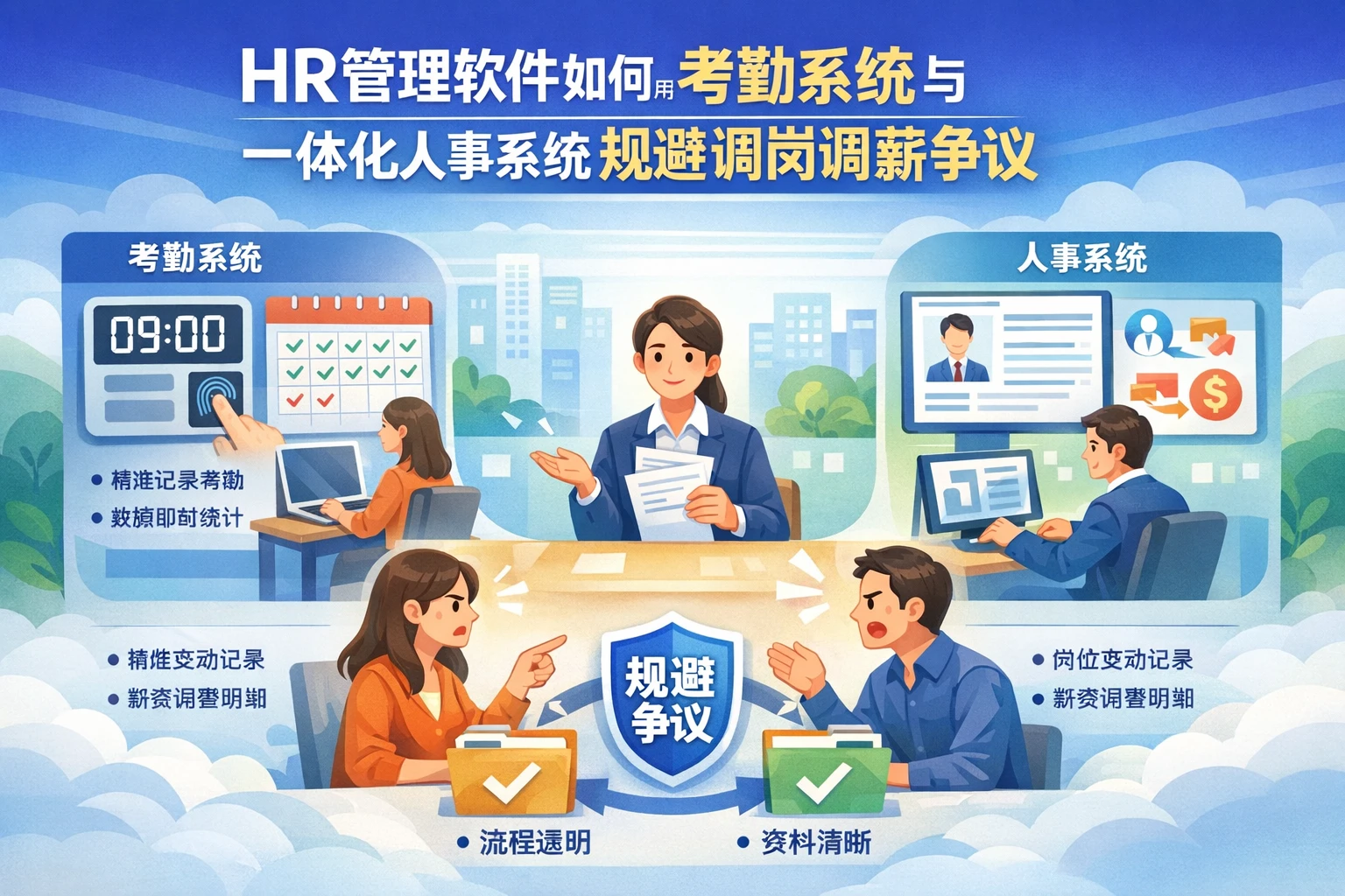 HR管理软件如何用考勤系统与一体化人事系统规避调岗调薪争议