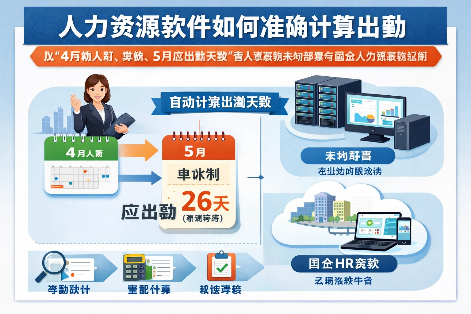人力资源软件如何准确计算出勤：从“4月初入职、单休、5月应出勤天数”看人事系统本地部署与国企人力资源系统应用