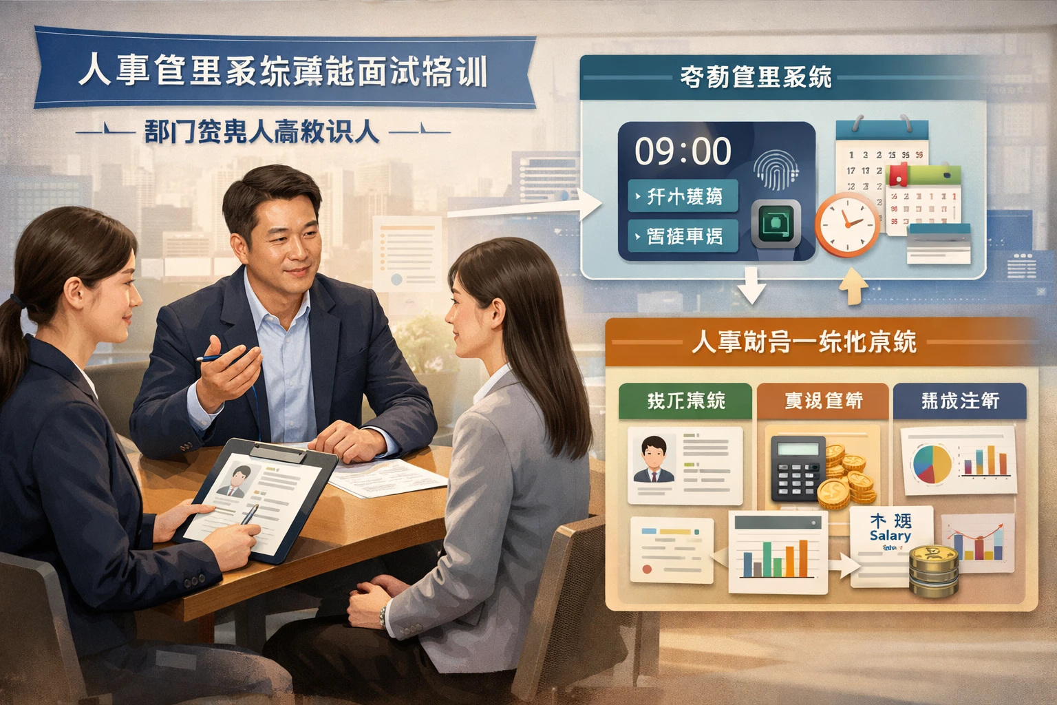 人事管理系统赋能面试培训：部门负责人如何高效识人，并与考勤管理系统、人事财务一体化系统协同落地
