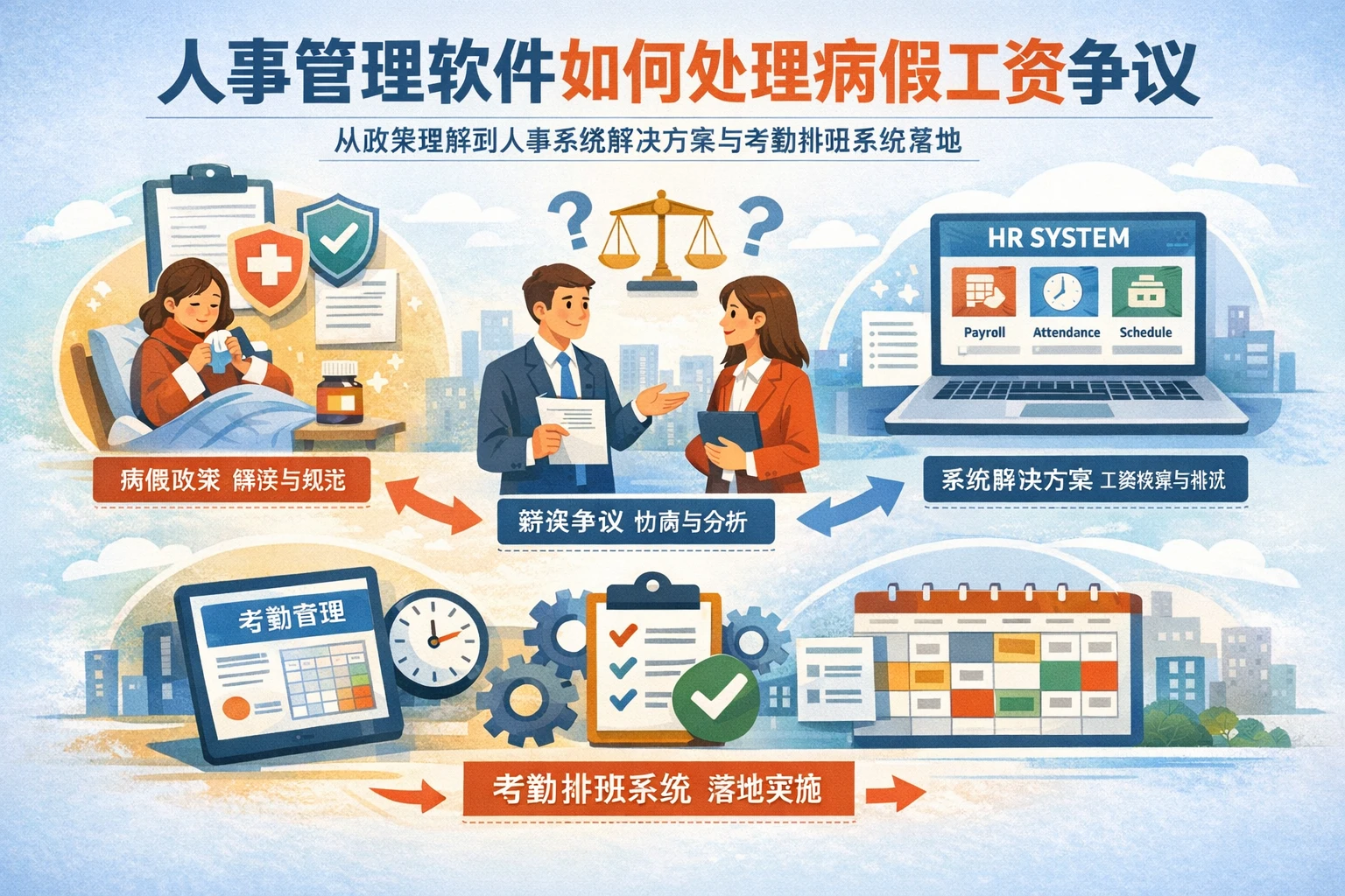 人事管理软件如何处理病假工资争议：从政策理解到人事系统解决方案与考勤排班系统落地