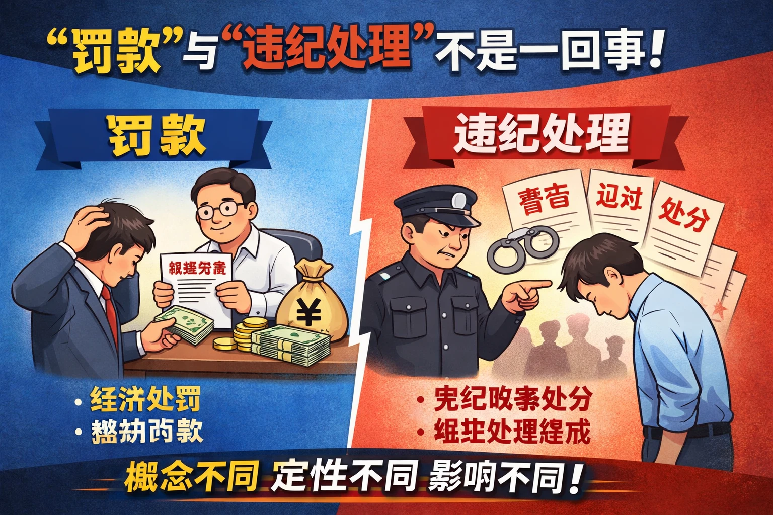 “罚款”与“违纪处理”不是一回事