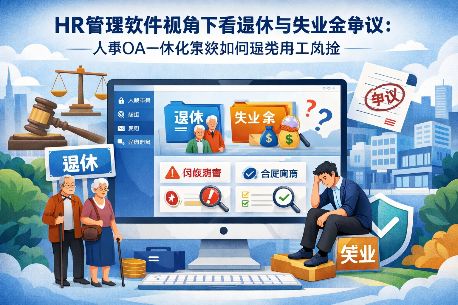 HR管理软件视角下看退休与失业金争议：人事OA一体化系统如何避免用工风险
