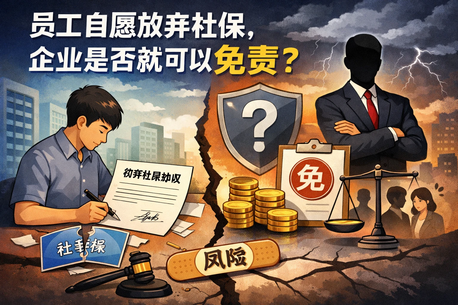 员工自愿放弃社保，企业是否就可以免责
