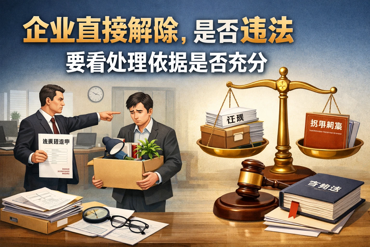 企业直接解除,是否违法,要看处理依据是否充分
