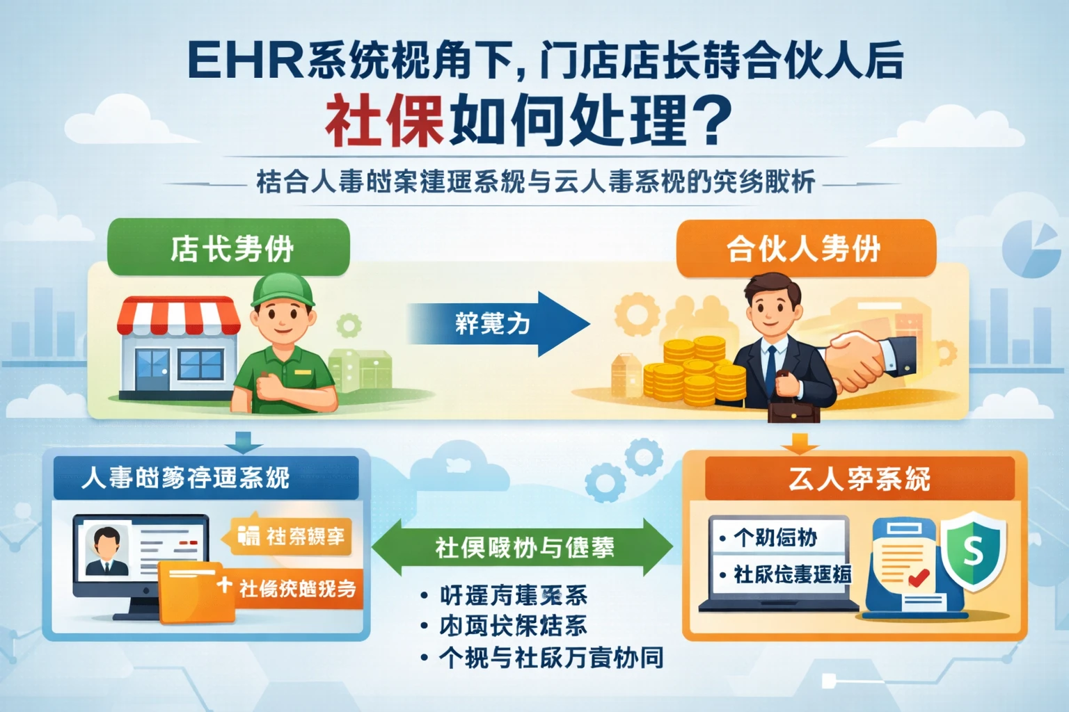 ehr系统视角下，门店店长转合伙人后社保如何处理？结合人事档案管理系统与云人事系统的实务解析