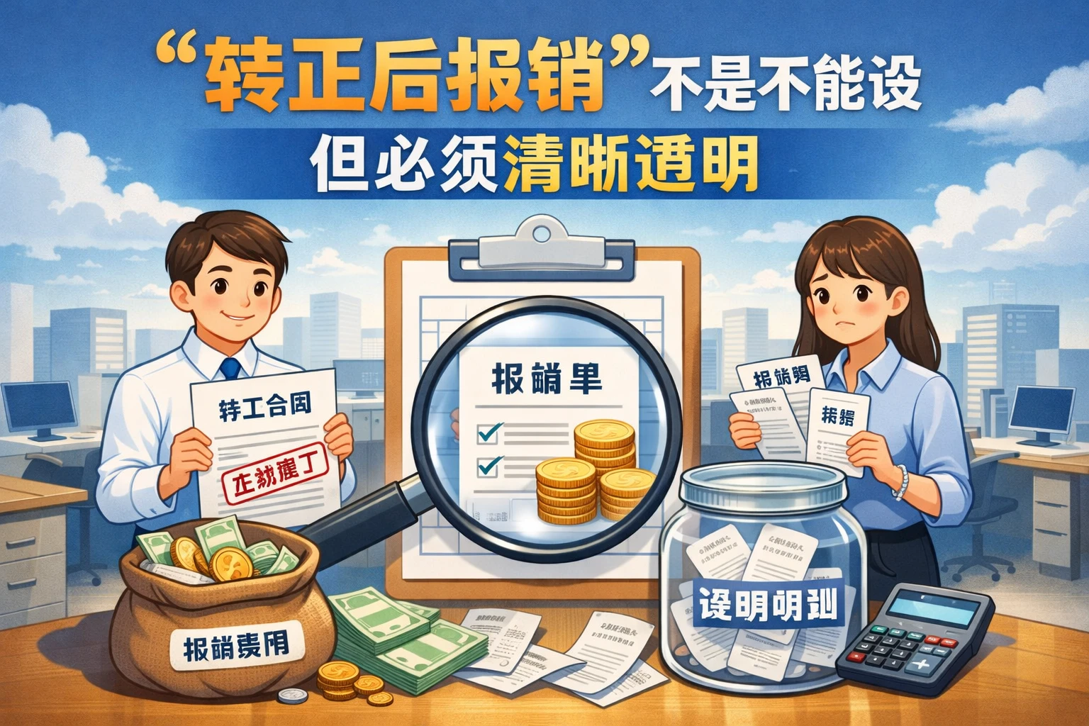 “转正后报销”不是不能设，但必须清晰透明