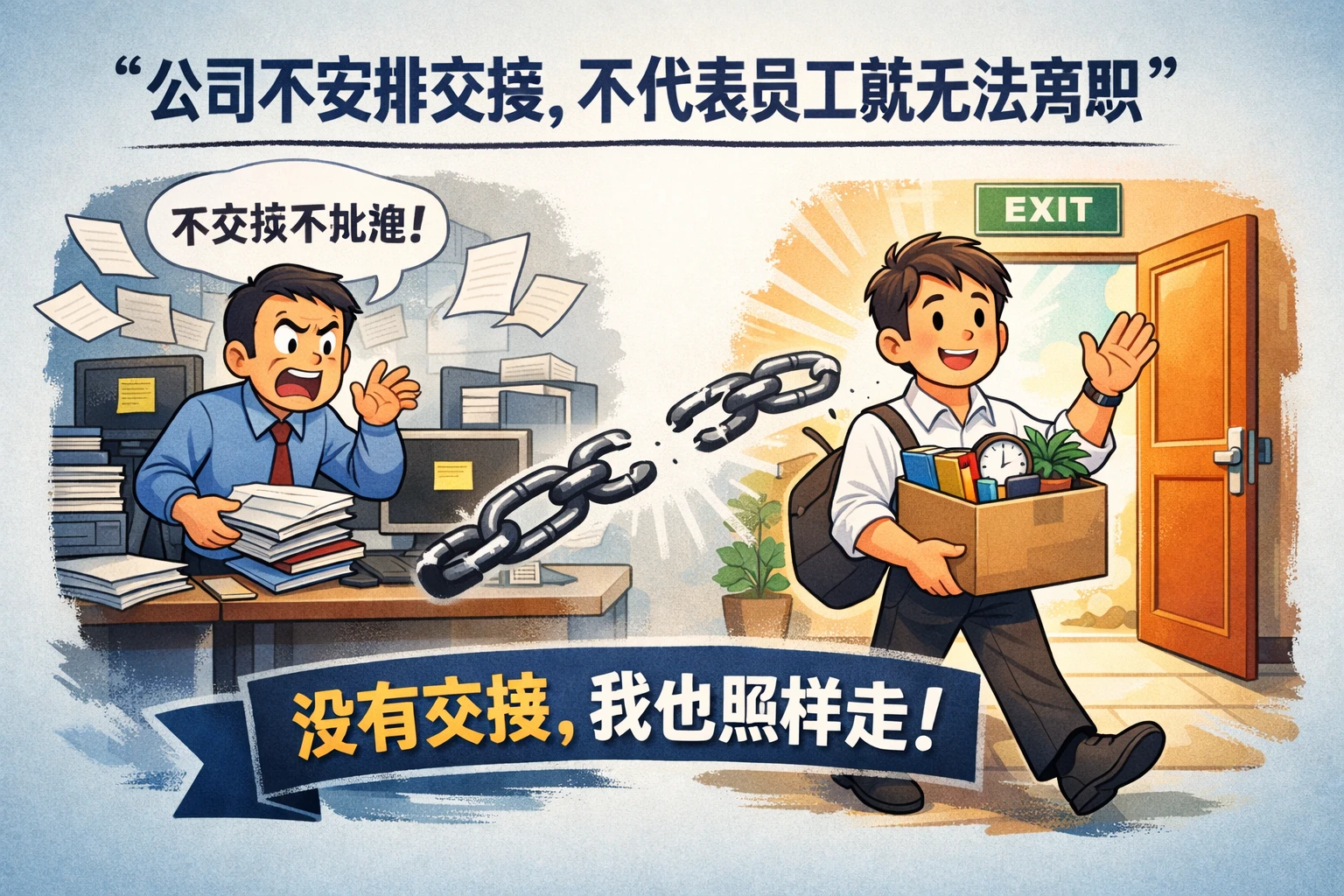 公司不安排交接，不代表员工就无法离职