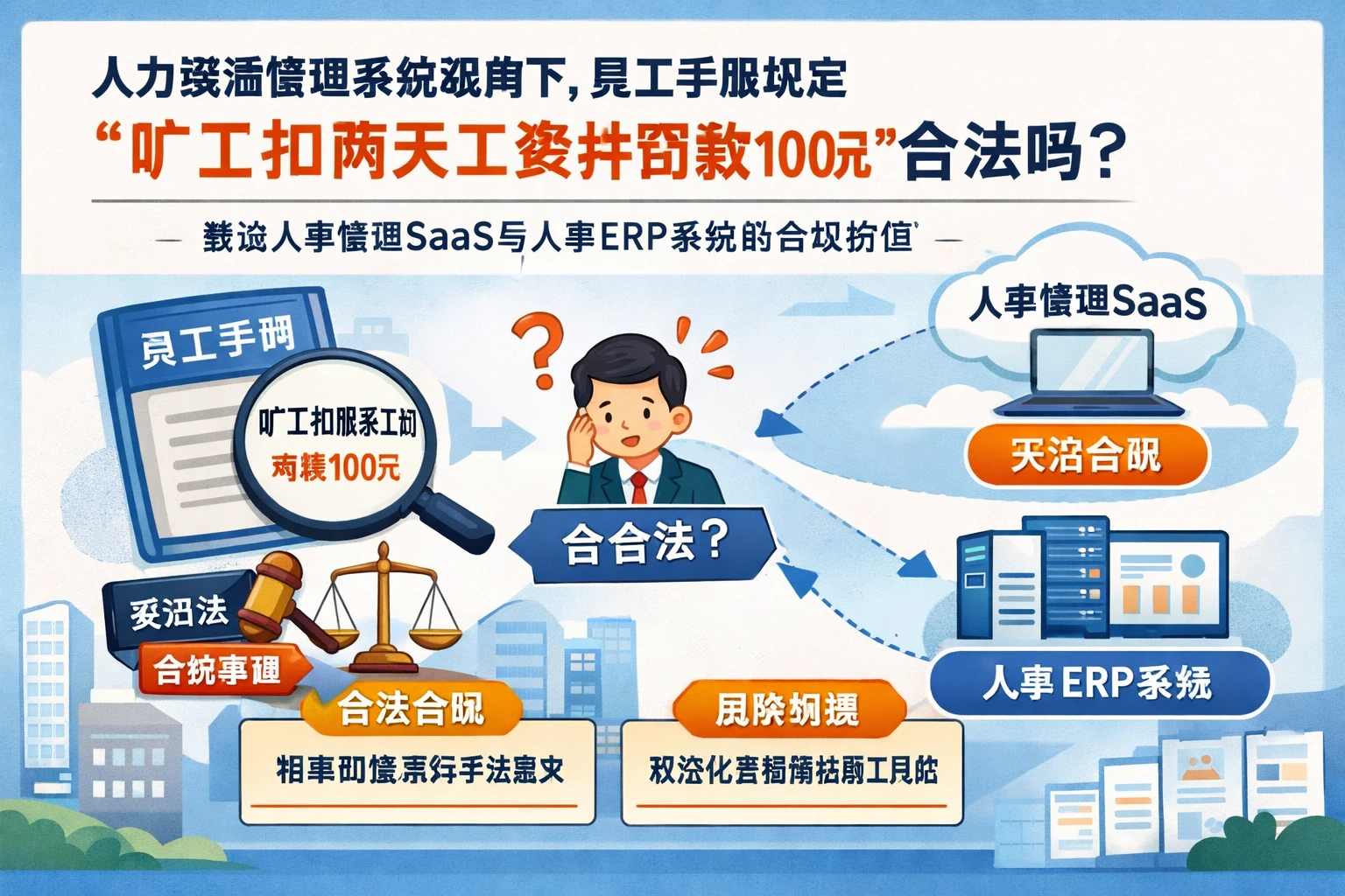 人力资源管理系统视角下，员工手册规定“旷工扣两天工资并罚款100元”是否合法？兼谈人事管理SaaS与人事ERP系统的合规价值