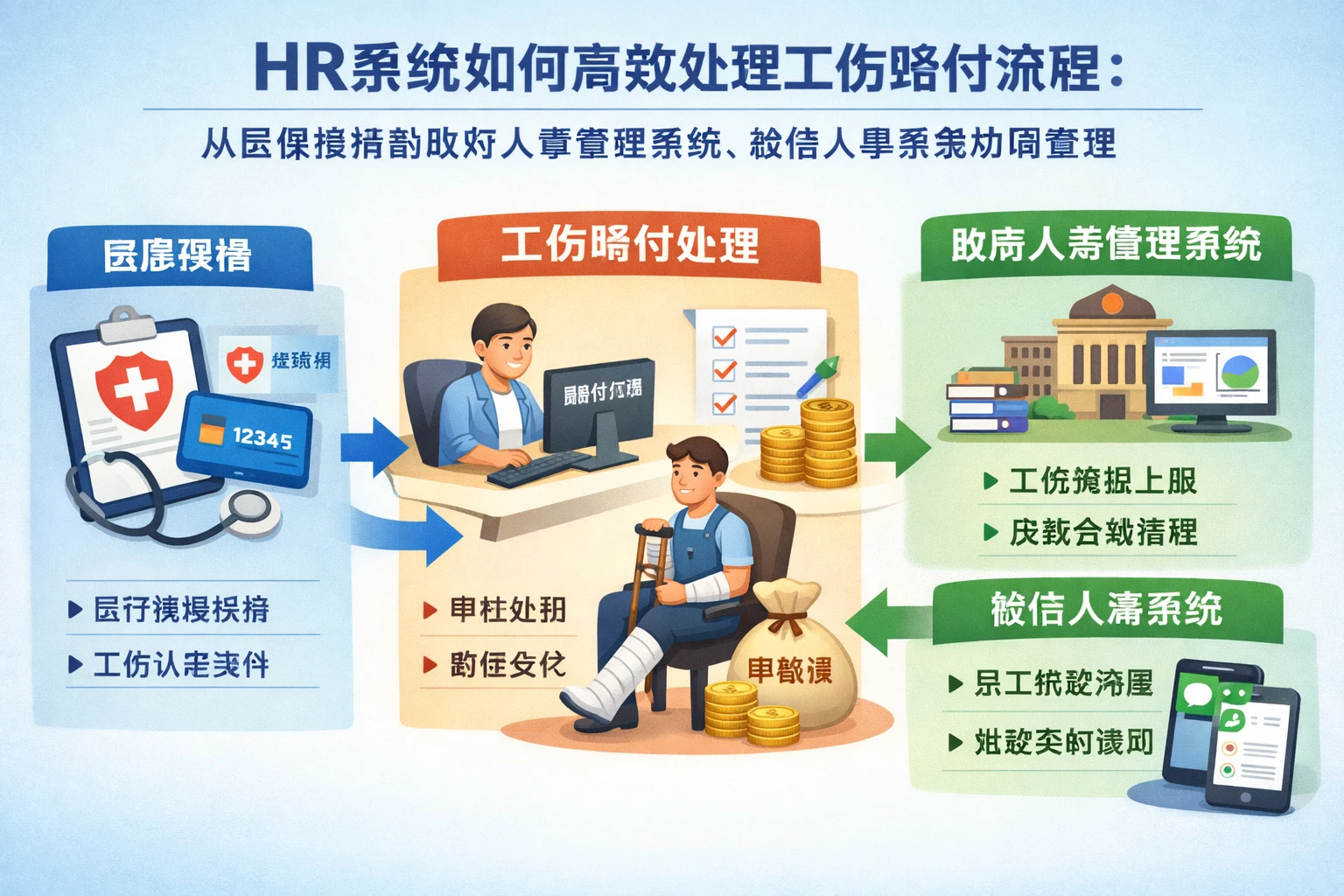 HR系统如何高效处理工伤赔付流程：从医保报销到政府人事管理系统、微信人事系统协同管理