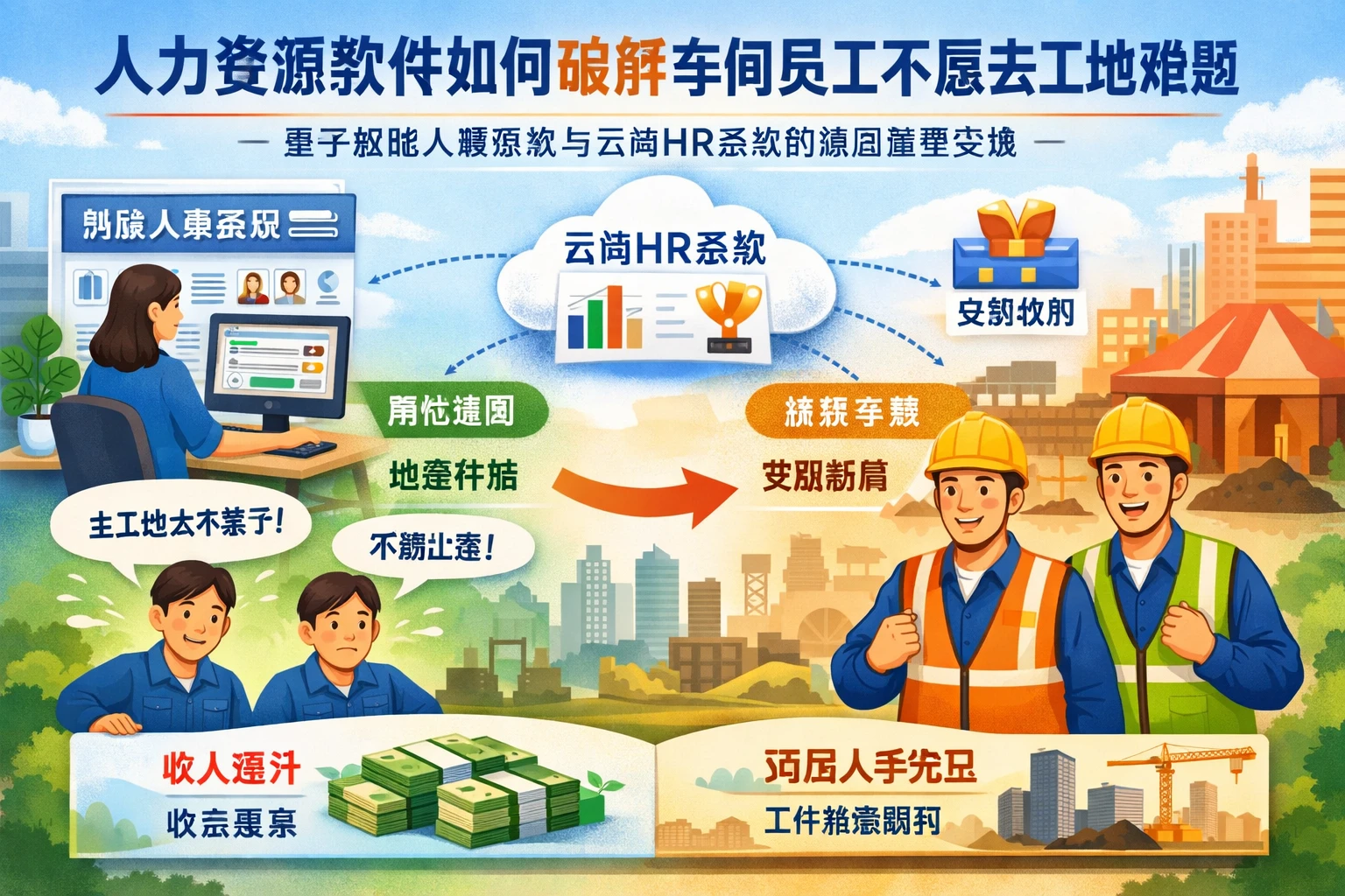 人力资源软件如何破解车间员工不愿去工地难题:基于智能人事系统与云端HR系统的激励管理实践