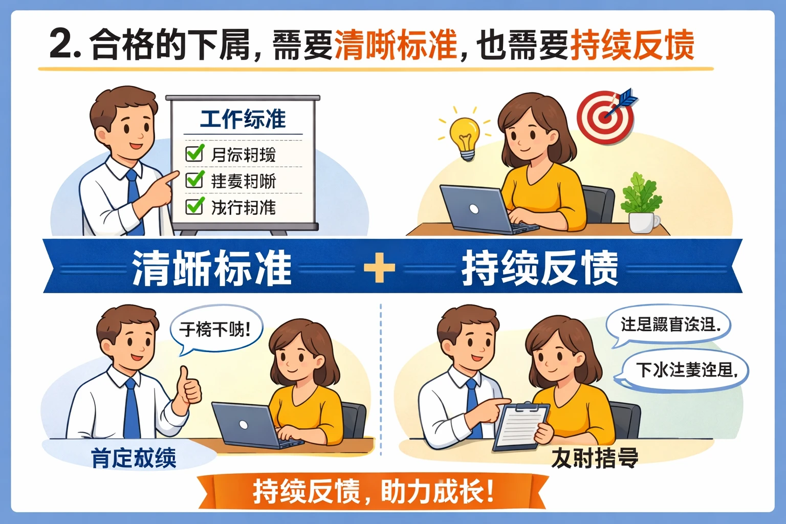 2. 合格的下属，需要清晰标准，也需要持续反馈