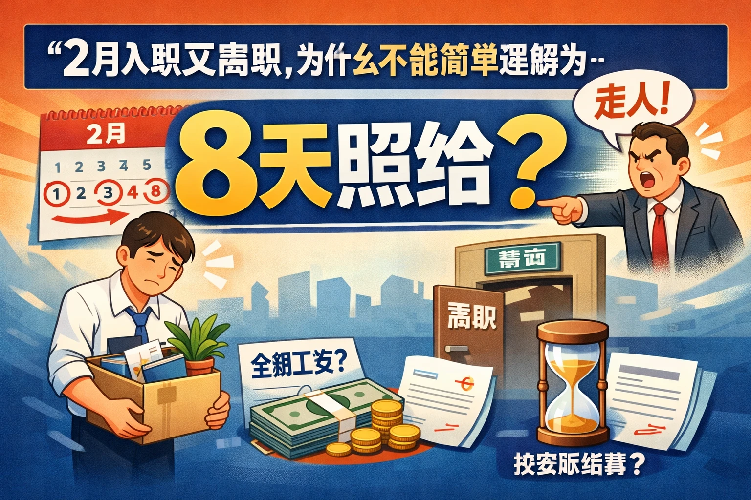 2月入职又离职，为什么不能简单理解为“8天照给”