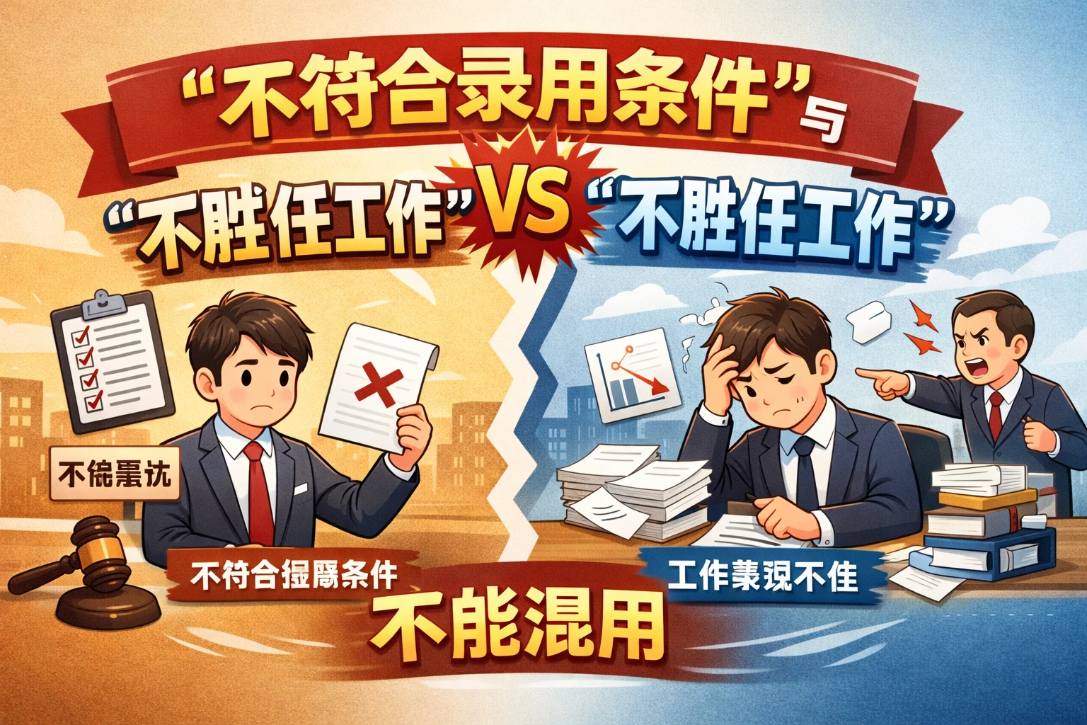 “不符合录用条件”与“不胜任工作”不能混用