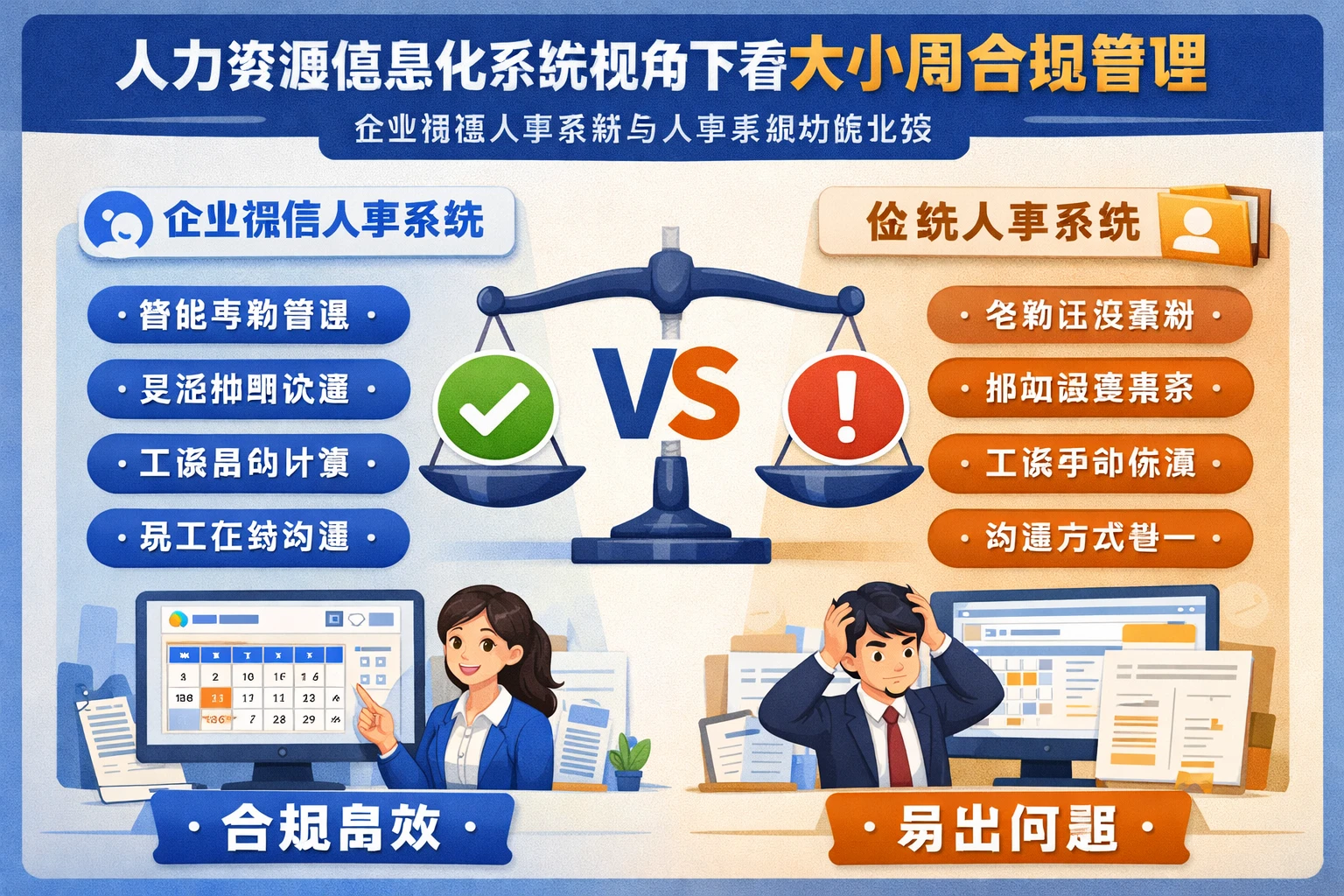 人力资源信息化系统视角下看大小周合规管理：企业微信人事系统与人事系统功能比较