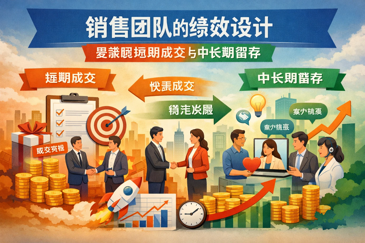 销售团队的绩效设计,要兼顾短期成交与中长期留存