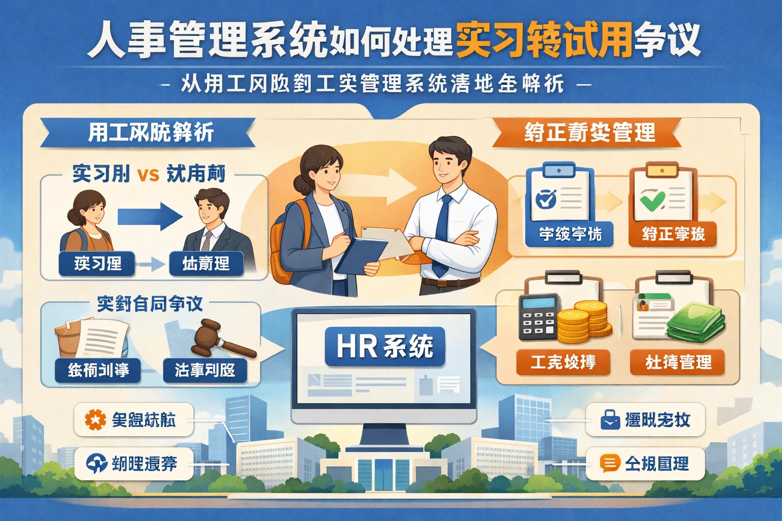 人事管理系统如何处理实习转试用争议：从用工风险到工资管理系统落地全解析