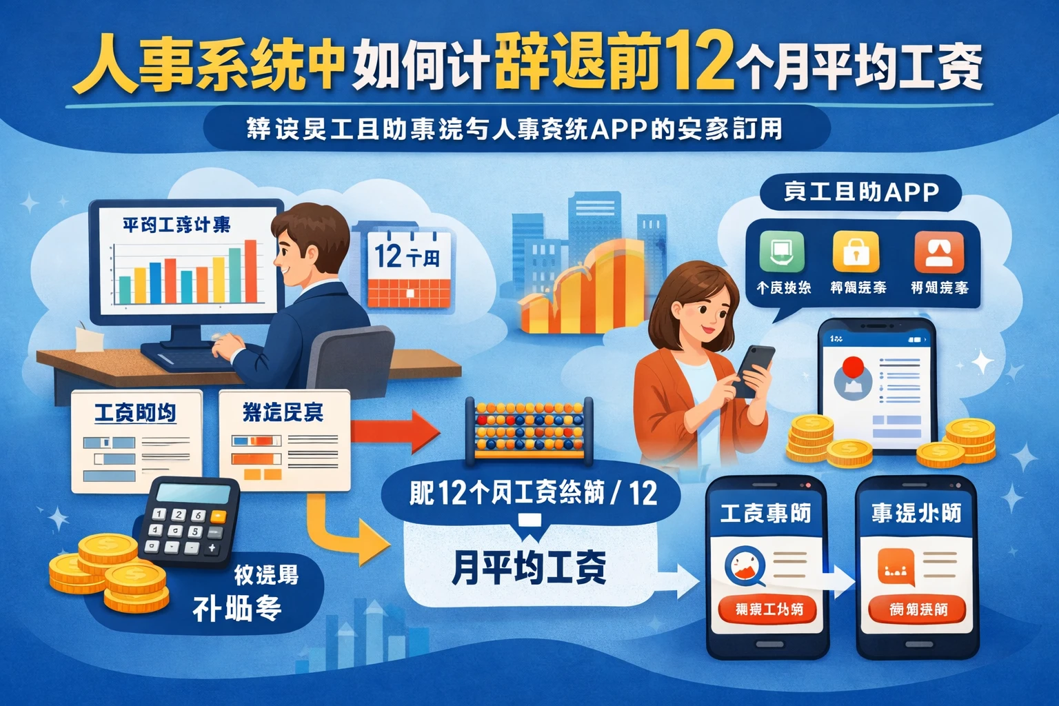 人事系统中如何计算辞退前12个月平均工资：兼谈员工自助系统与人事系统APP的实务应用