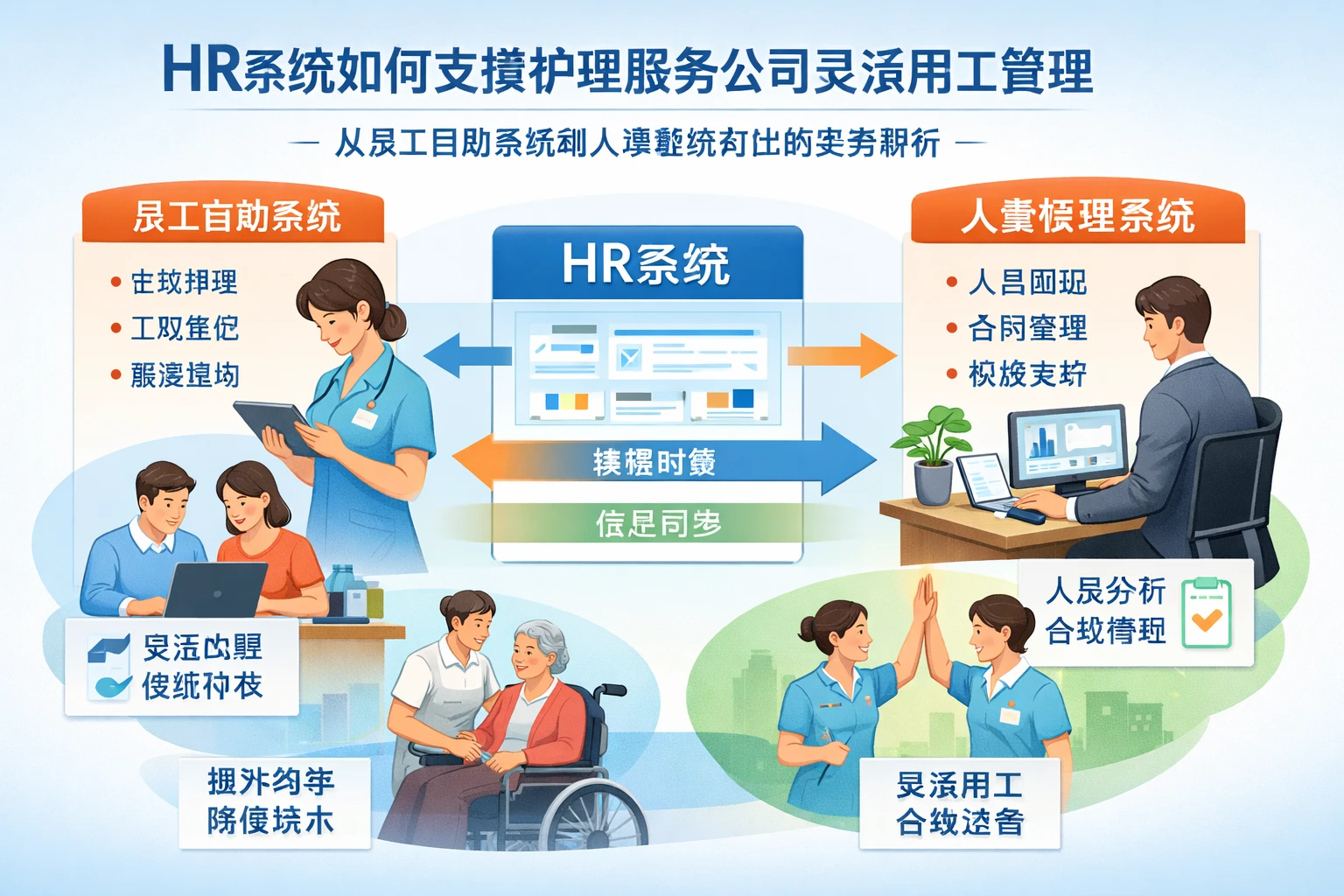 HR系统如何支撑护理服务公司灵活用工管理：从员工自助系统到人事系统对比的实务解析